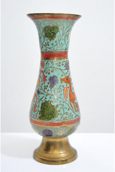 Polichromate brass vase